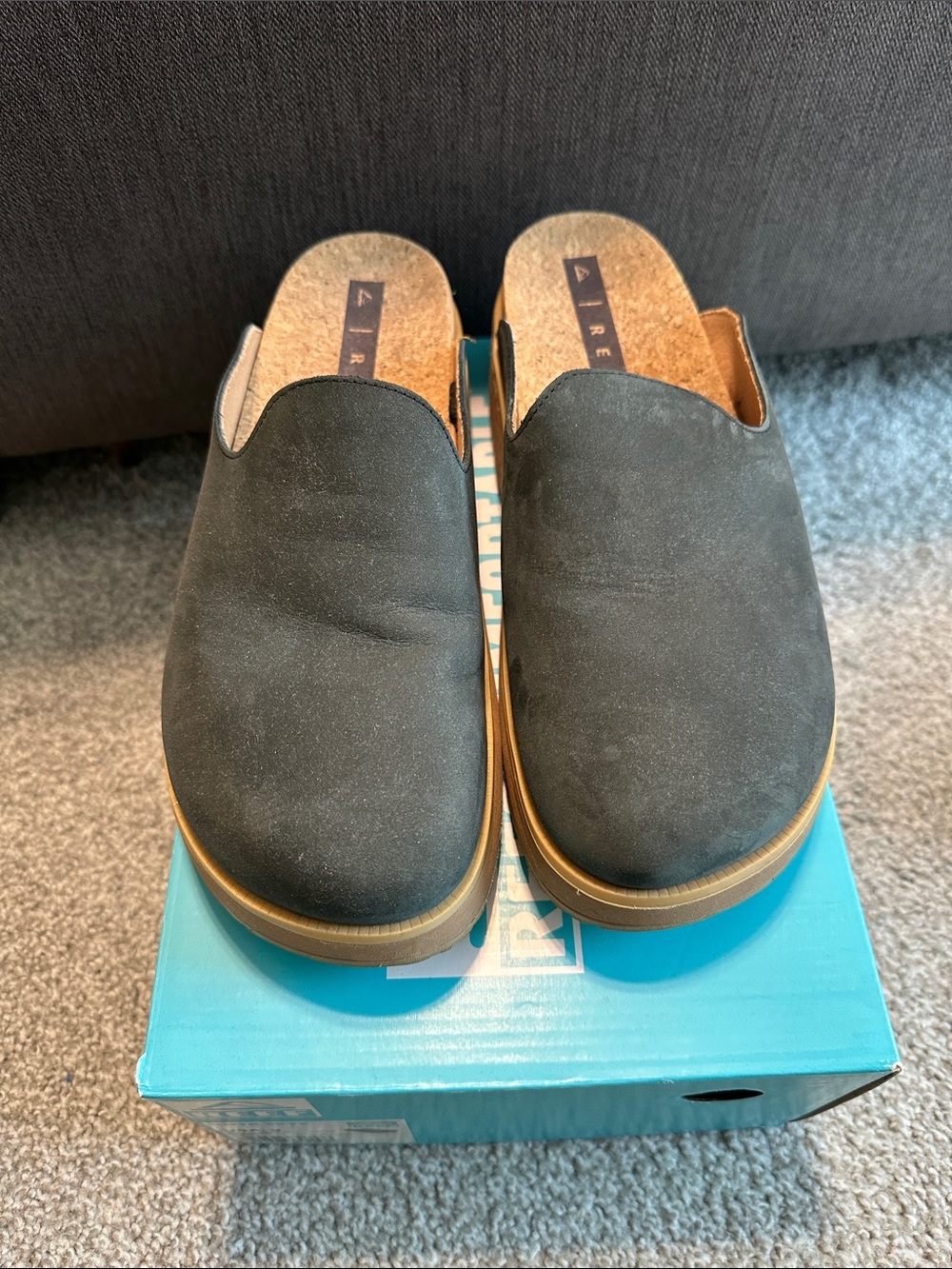 Slip-On Suede Mule - Black
